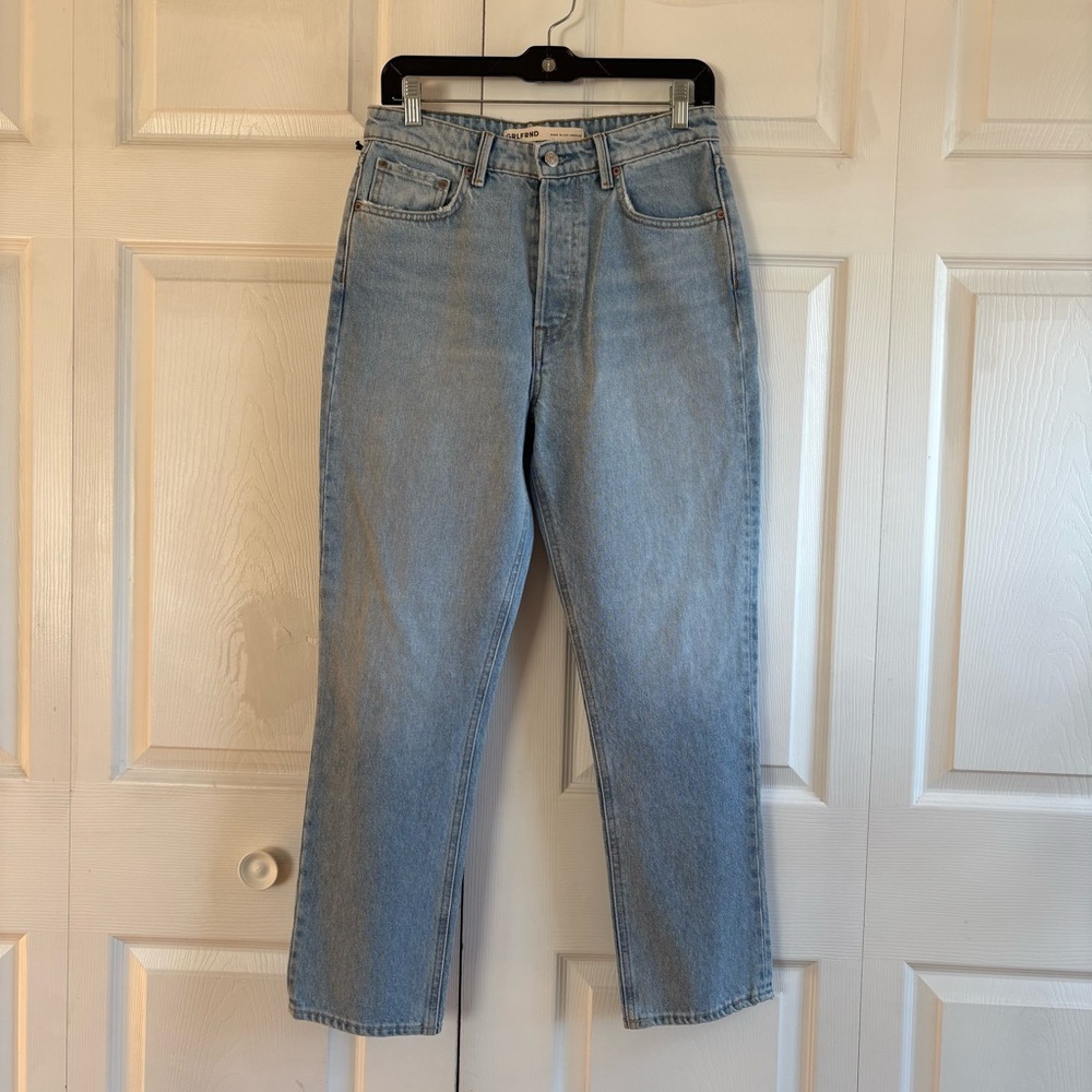 Revolve GRLFRND Karolina Jeans Light Wash High‎ Rise Straight Crop 27 Preppy